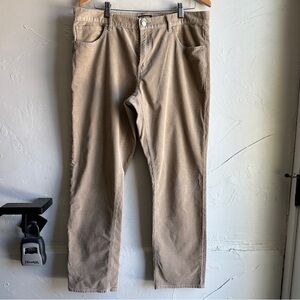 Michael Kors Men Tan Corduroy Pants Tailored Fit Neutral Minimal Heritage 34x30